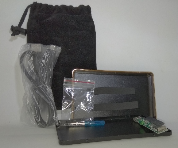 USB 3.0 SATA External HDD Case Box (Aluminum, Black & Gold) (2.5-inch) (OEM)