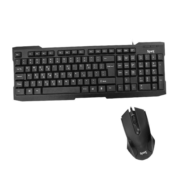 USB SP-5500 Sparkline Keyboard and Mouse Wired Black Set