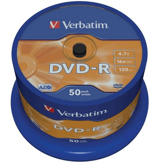 Verbatim DVD-R 16X (120 Discs, 4.7GB) (120/4.7G) (Matt Silver)