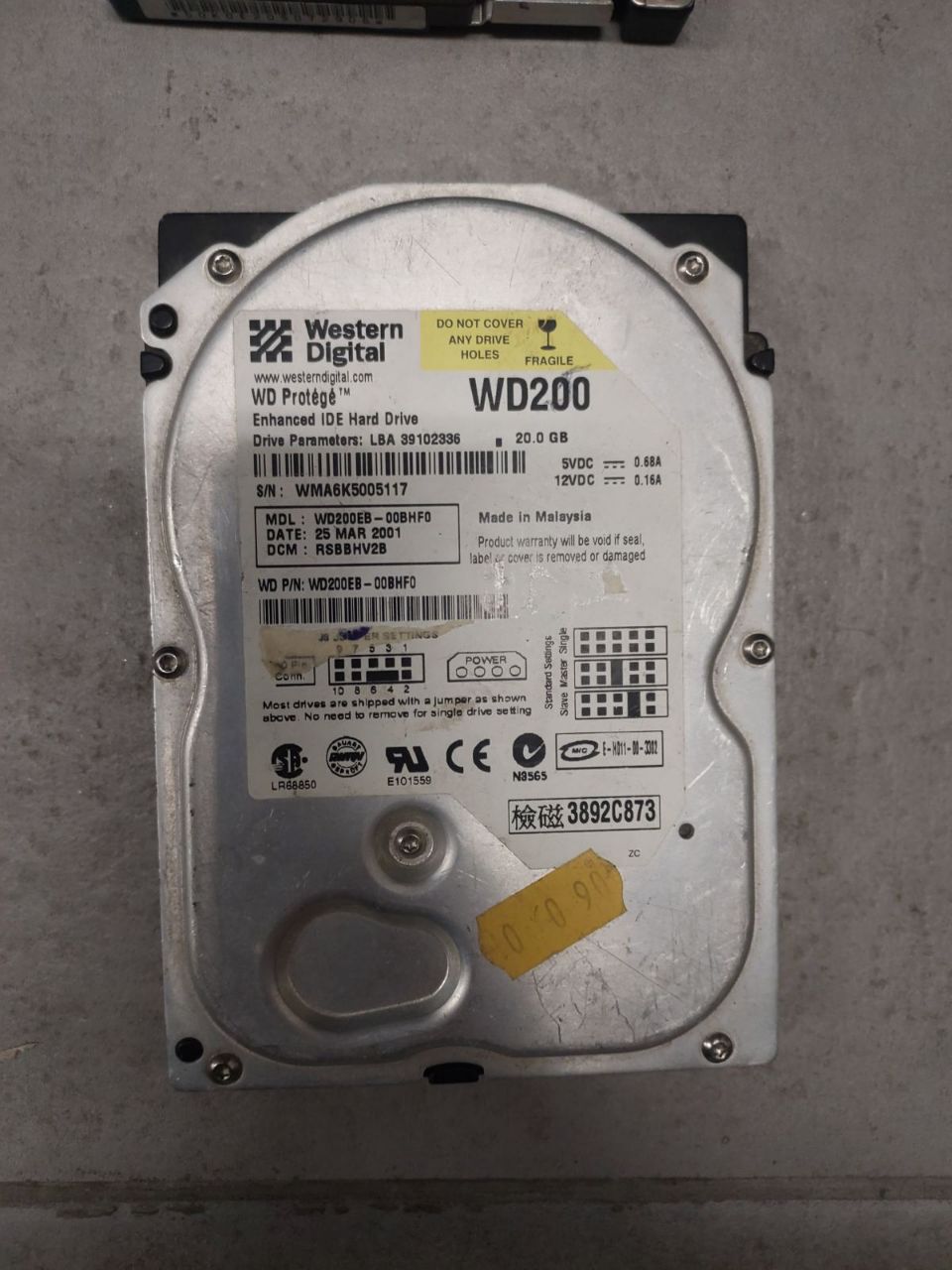 Hard disk ide WD WD200EB 20GB