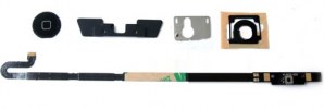 iPad 4 Home Button Flex Cable with White Home Button (5-Piece Set) - Black (Repair Parts)