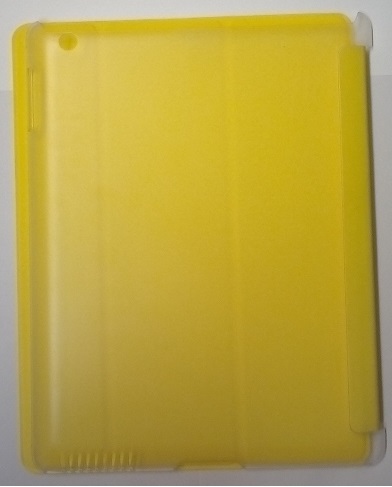 ipad 2 - Leather Case with Plastic Back Cover 3Fold Yellow (OEM)