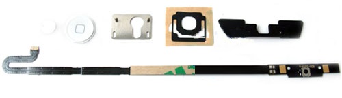 iPad 4 Home Button Flex Cable (White) - 5pcs Set (Repair Parts)