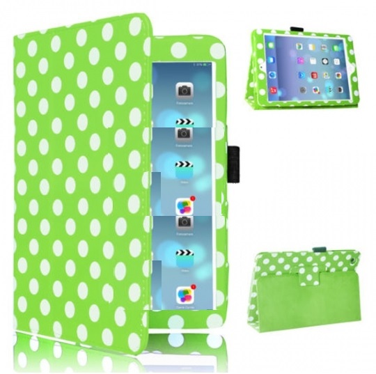 iPad Mini / iPad mini 2 / iPad mini 3 Leather Stand Case (Green with White Dots) (OEM)