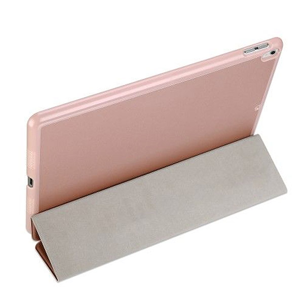 iPad Pro 10.5 inch 2017 3 fold δερμάτινη θήκη Με Πίσω Κάλυμμα Σιλικόνης Ροζ Χρυσή (OEM)