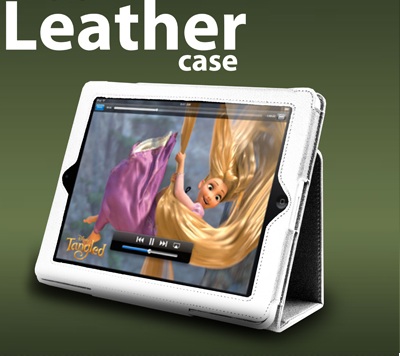 White Slim Leather Case for iPad 2 / New iPad / iPad 4