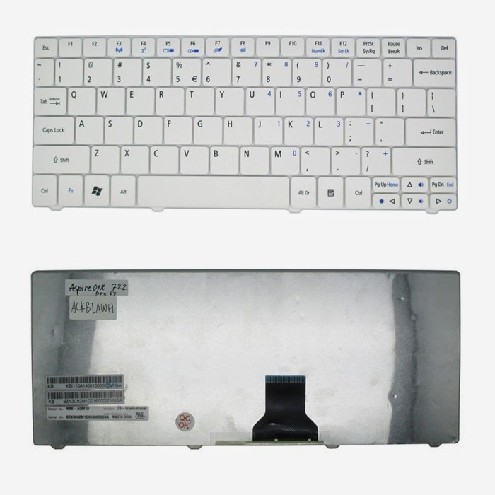 Acer Aspire One 1410 753 AO753 AO751H 752H AO752 ZA3 ZA5 keyboard US white