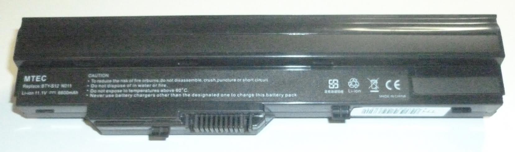 Μπαταρία για Akoya Mini E1210 E-1210 MSI Wind U90 U100 BTY-S11 BTY-S12 9cells 10.8V 6600mAh (OEM) (BULK)