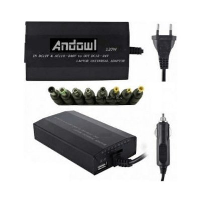 Andowl Universal Φορτιστής Laptop 120W 24V με Αποσπώμενο Καλώδιο Τροφοδοσίας και με σετ βυσμάτων (Q-A23)