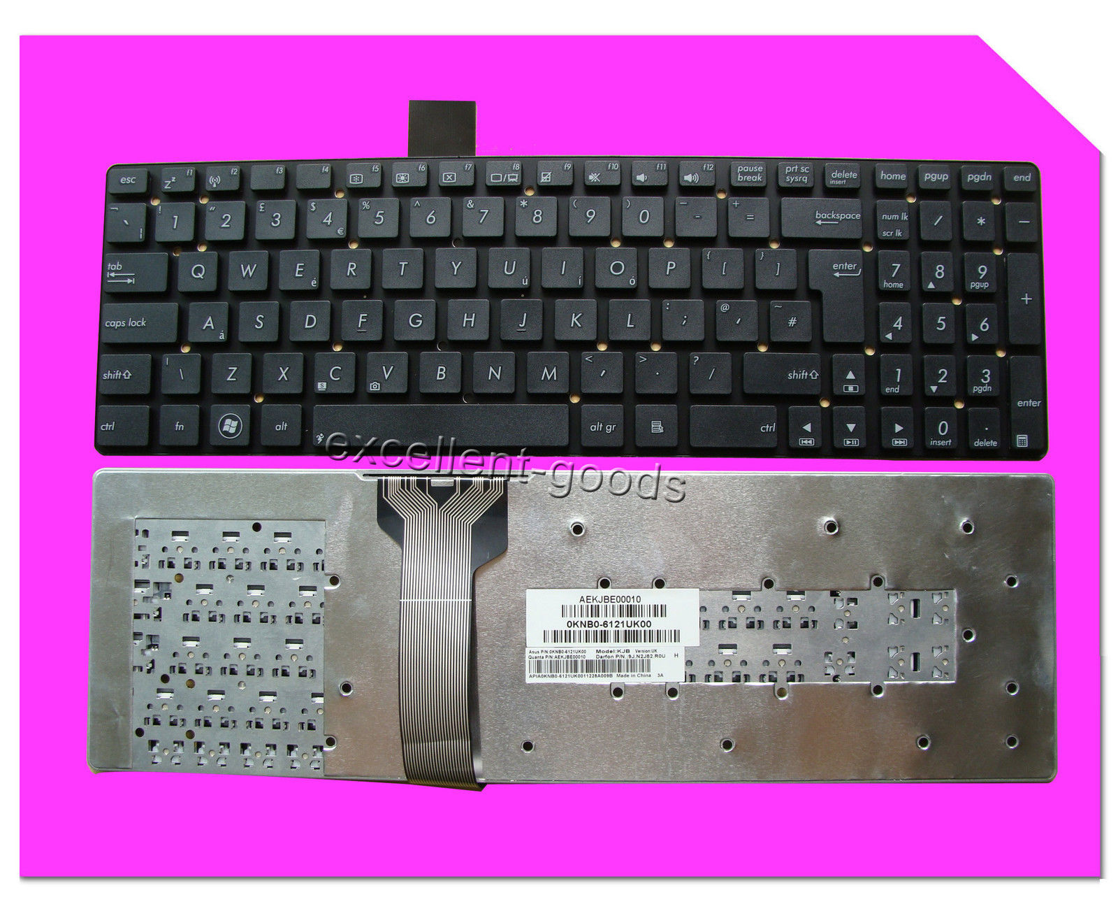 ASUS A55a A55N A55V A55VM A55VD A55VJ A55VS A55XI A55DE A55DR UK KEYBOARD