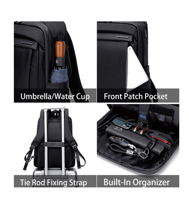 Arctic Hunter B00478 Backpack with Laptop Compartment (15.6-inch) (Black)