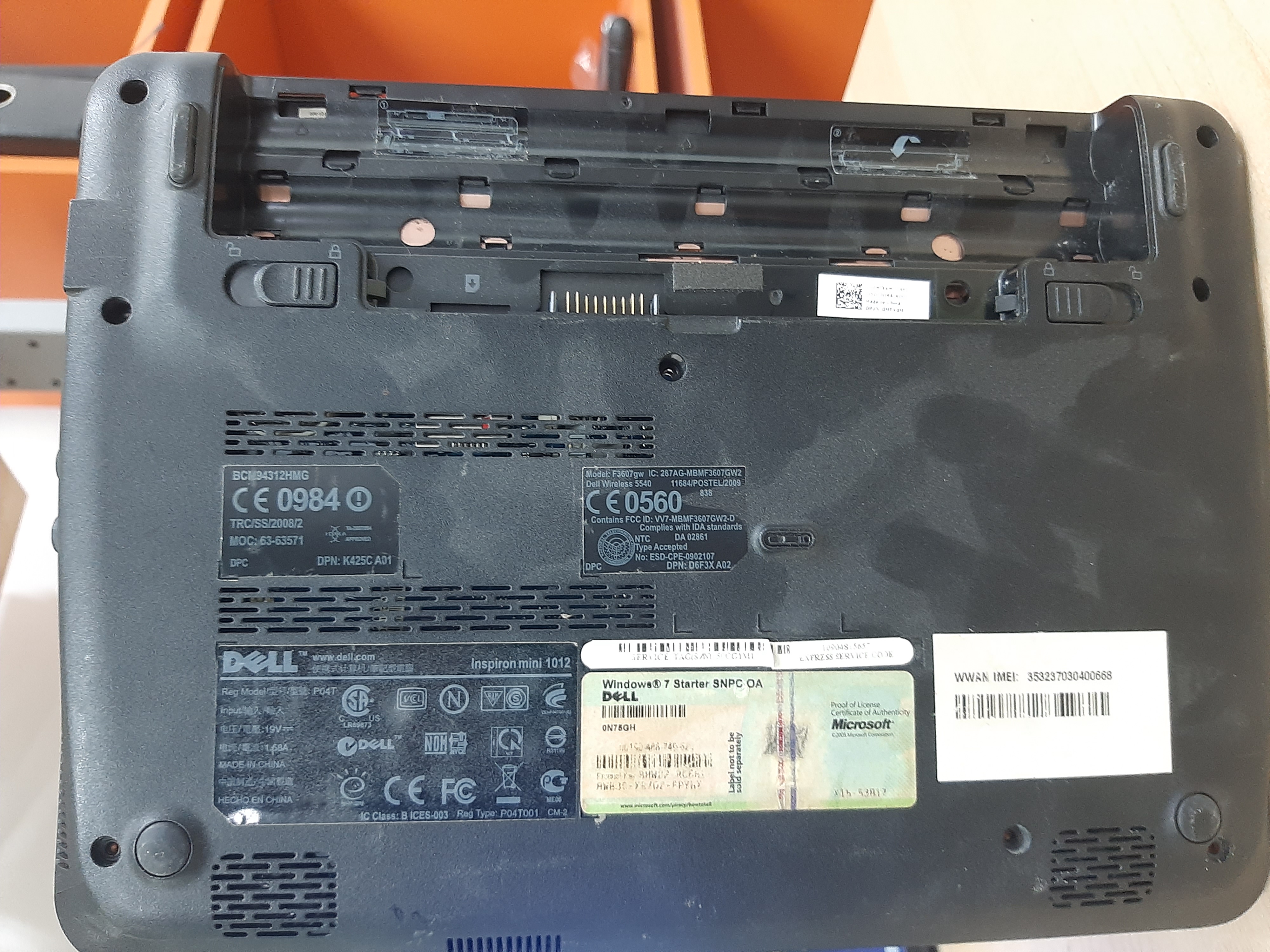 Repair parts for Dell Inspiron Mini 1012