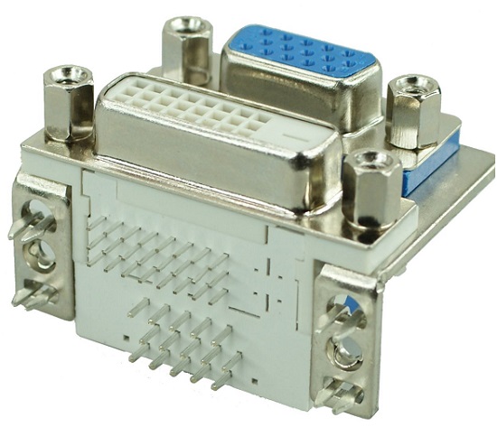 Υποδοχή Σύνδεσης DVI-D θηλυκό και VGA θηλυκό CON-D004 (Oem)