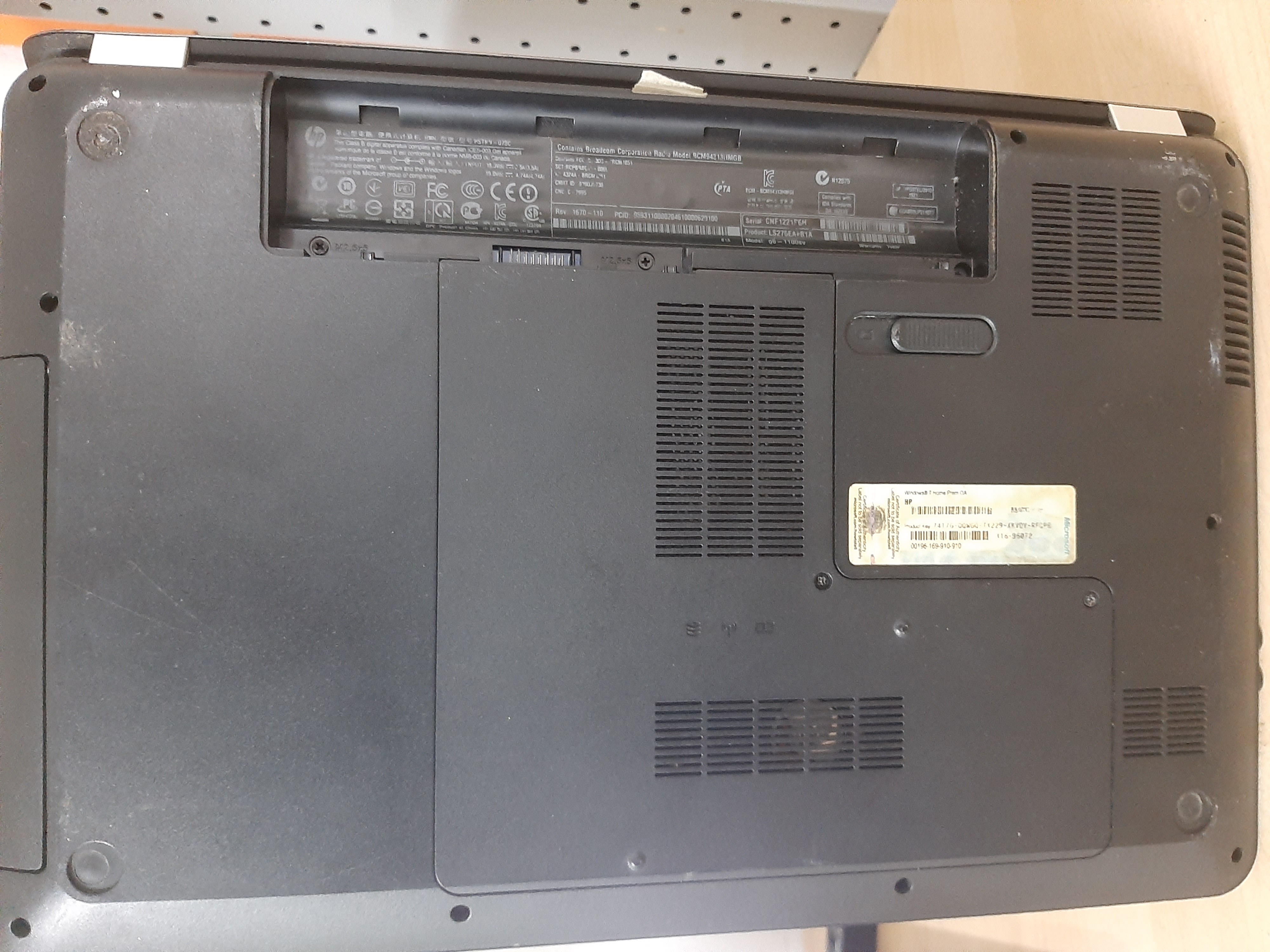 HP Pavilion g6 1100sv - Intel i3-2310M 2.10GHz - 4 GB - 300 GB - Windows 10 x64