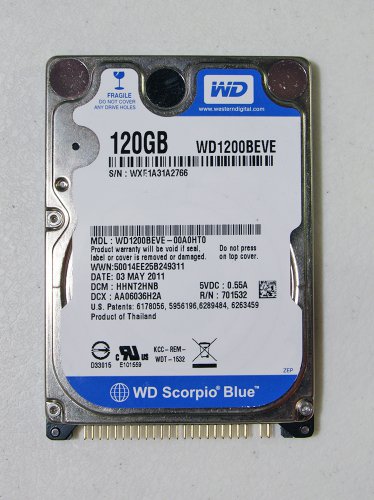 Western Digital WD1200BEVE-00WZT0 2.5 IDE/ATA 120GB 5400