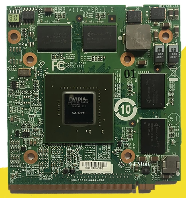 NVidia GeForce 9600M GT DDR2 512MB MXM II G96-630-A1 Graphics Video Card for Acer Aspire 4930G 6920G 6930G 6935G 7720G Laptop (USED)