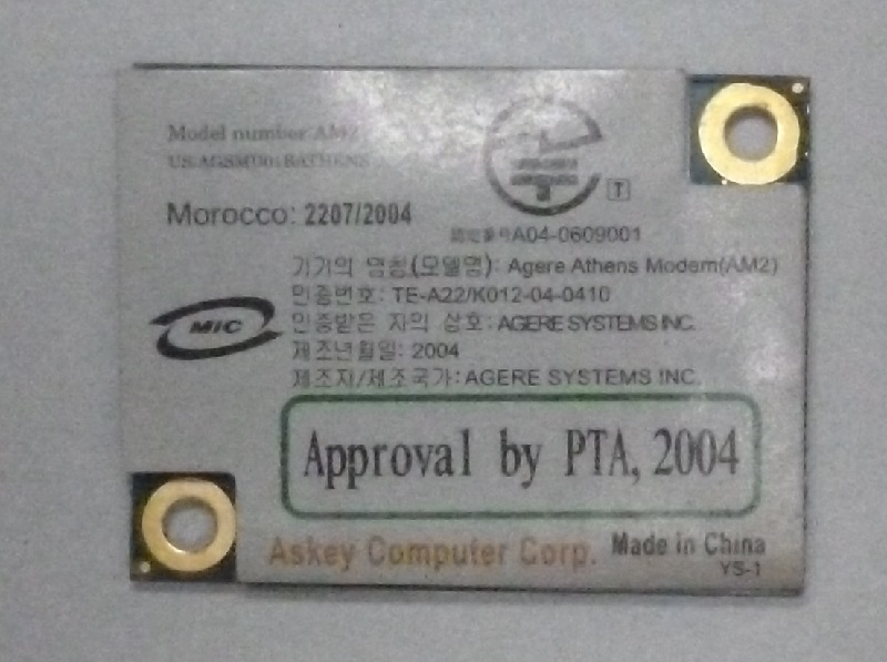 Toshiba Equium Satellite A100 Modem 6028B0000303 (USED)