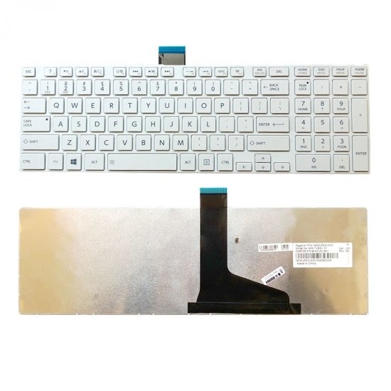 Toshiba Satellite Series US Layout White Keyboard (C850/C855/C855D) (Framed)