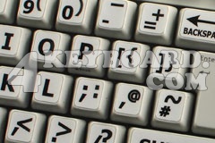 White English UK Large Lettering Upper Case Keyboard Stickers Black (OEM)