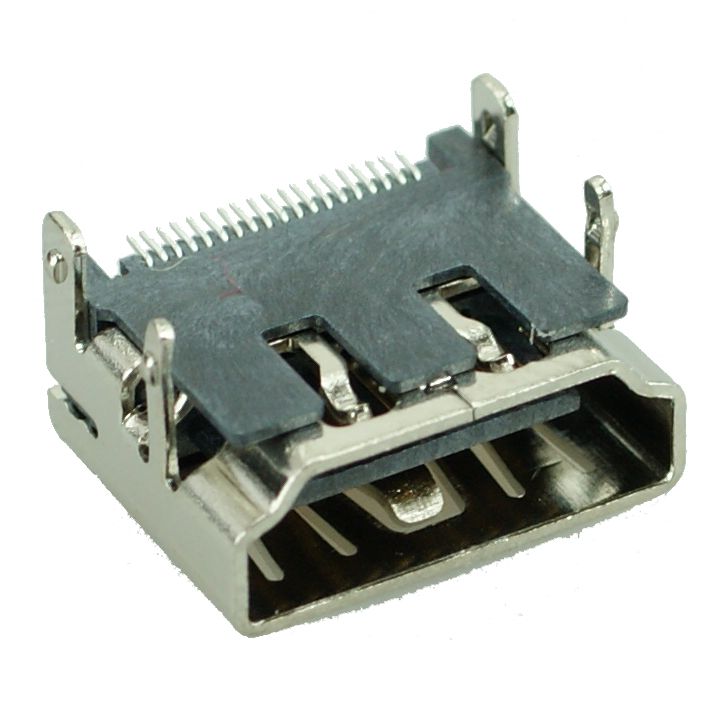 HDMI C-Type 3 Connector (Straight Pins) - Silver