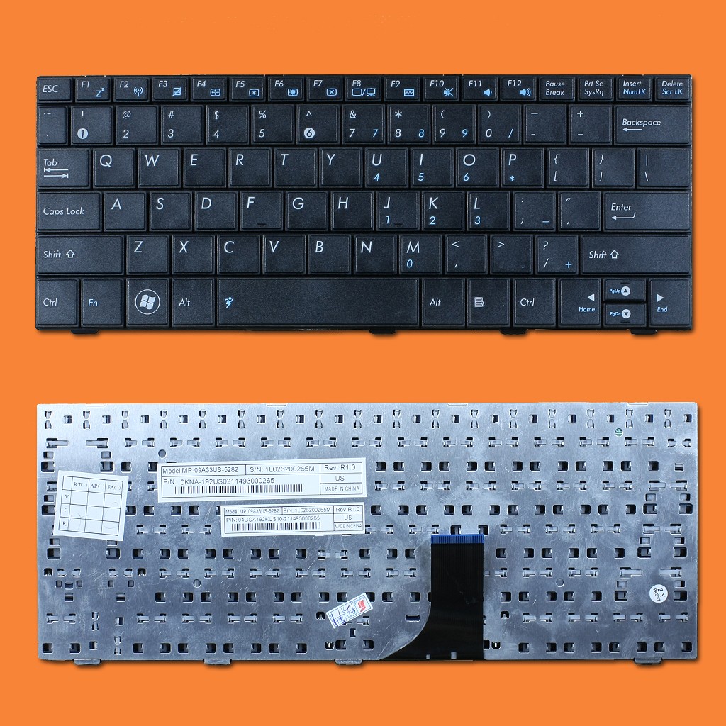 US Μαύρο Πληκτρολόγιο για το Asus EeePC 1005HA 1008HA 1101HA  0KNA-192UI03