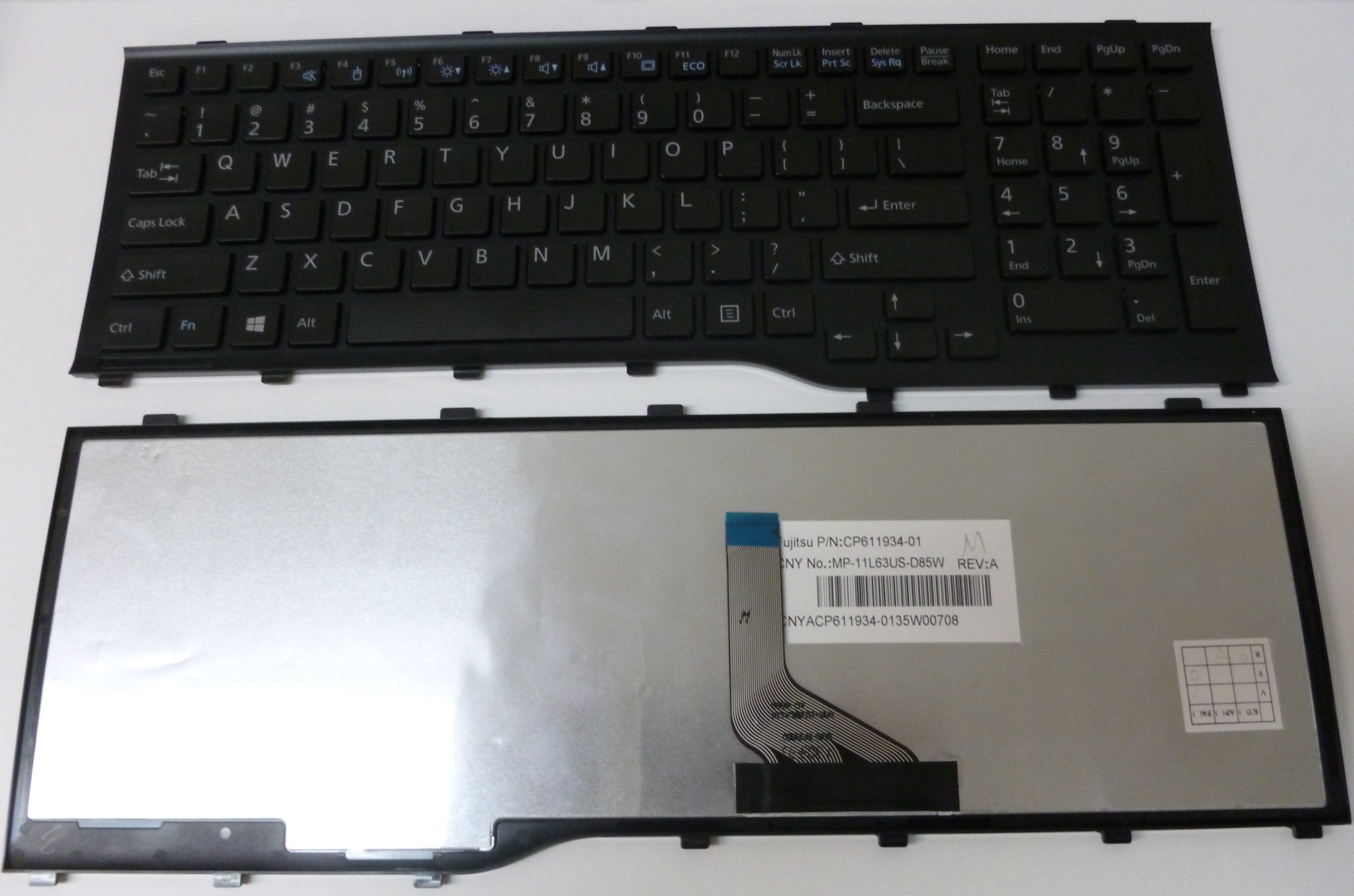 US Μαύρο Πληκτρολόγιο για Fujitsu Lifebook AH532 A532 N532 NH532 MP-11L63US-D85 (OEM)