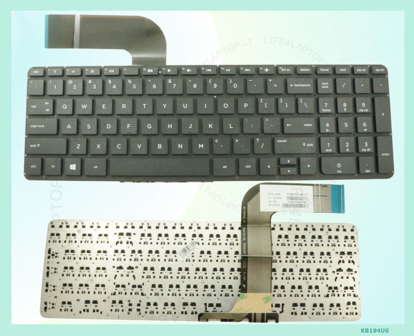 US Black Keyboard for HP Pavilion 17-f 17-f000 without Frame (OEM) (BULK)
