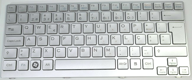 US Silver Keyboard for Sony Vaio VGN CR21S PCG 5J5M AEGD1T00020 148024192 (Oem) (Bulk)