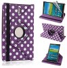 Leather Rotating Case for Samsung Galaxy Tab S 8.4 T700 Purple with White Dots (OEM)
