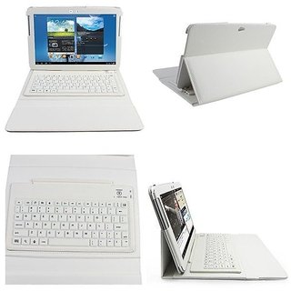 Samsung SM-T550 Leather Case with Bluetooth Keyboard - White (OEM)