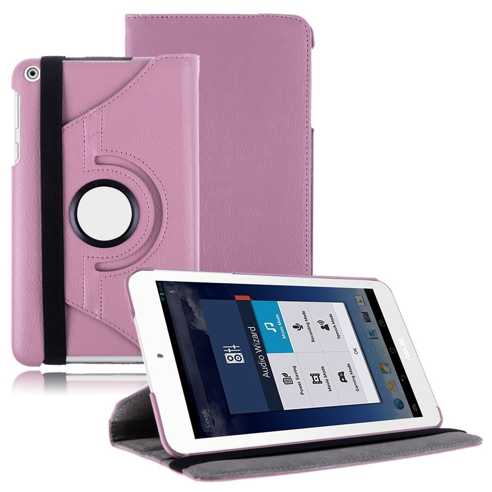 Pink Leather Rotating Stand Case for Asus Memo Pad 8 (ME181C) (OEM)