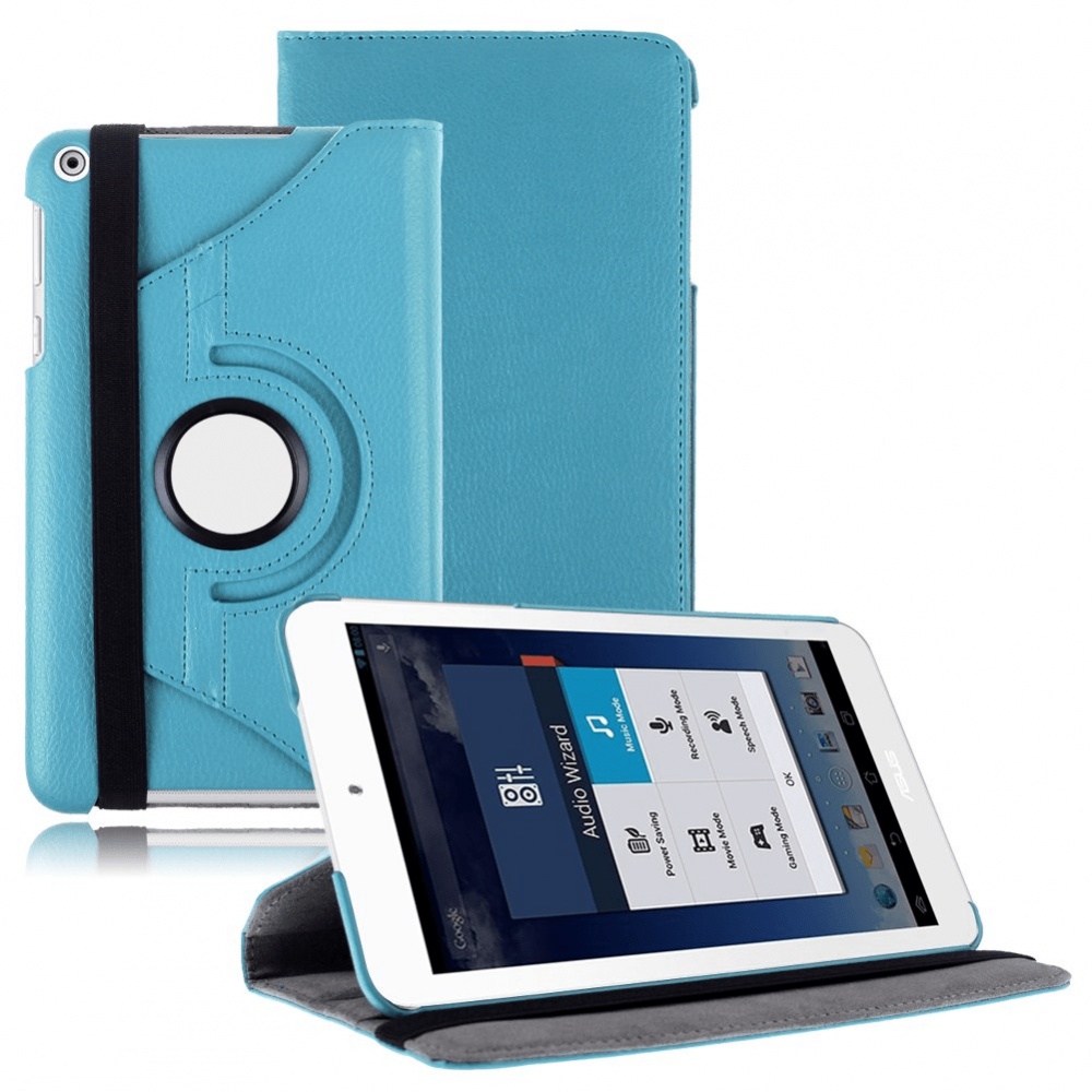 Leather Rotating Case for Asus Memo Pad 8 (ME181C) Light Blue (OEM)