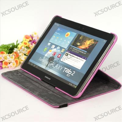 Δερμάτινη Θήκη Περιστρεφόμενη για το Samsung Galaxy Tab 2 10.1 P5100 P5110 Ρόζ (OEM)