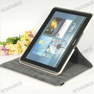 Δερμάτινη Θήκη Περιστρεφόμενη για το Samsung Galaxy Tab 2 10.1 P5100 P5110 Λευκή (ΟΕΜ)