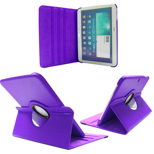 Δερμάτινη Θήκη Περιστρεφόμενη για το Samsung Galaxy Tab 3 10.1 P5200/P5210 SGT3RLCPU Μώβ (OEM)