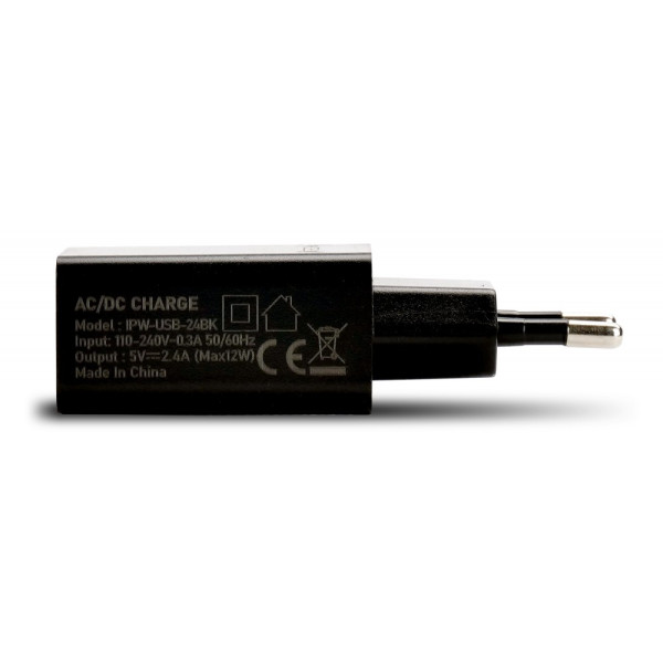 TECHLY IPW-USB-24BK Φορτιστής τοίχου USB-A 5V 2.4A για Smartphone ή Tablet