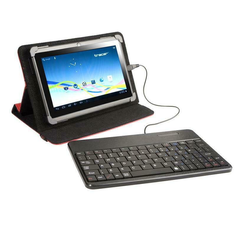 Tracer 7-inch -8-inch Smart Fit Tablet Case with Keyboard (Red)