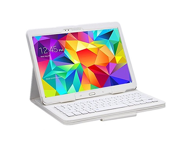 Δερμάτινη Θήκη Bluetooth με Πληκτρολόγιο για το Samsung Galaxy Tab 4 10.1 SM-T530 λευκό (OEM)