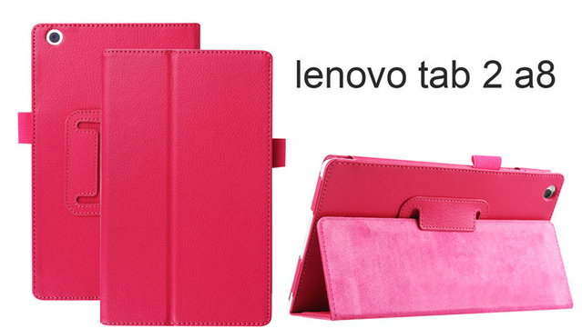 Foldable PU Leather Case Stand Cover for Lenovo Tab 2 A8-50F (2015) Pink (OEM)