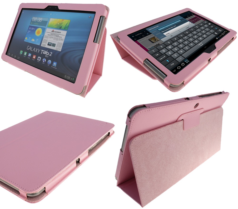 Δερμάτινη Θήκη για το Samsung Galaxy Tab 2 10.1 P5100 P5110 Ρόζ (OEM)