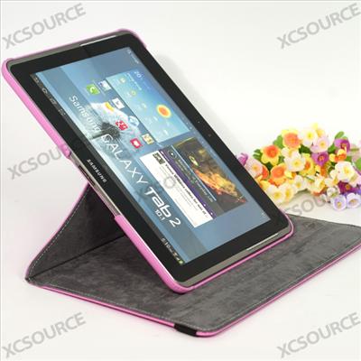 Δερμάτινη Θήκη Περιστρεφόμενη για το Samsung Galaxy Tab 2 10.1 P5100 P5110 Ρόζ (OEM)