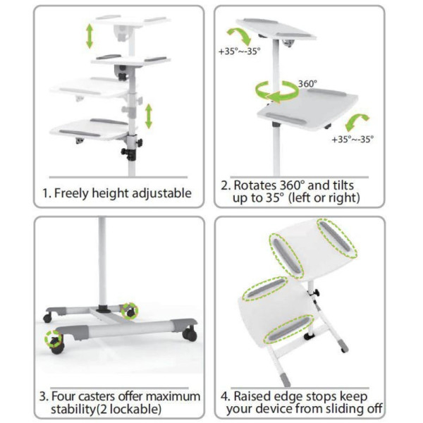 Techly ICA-TB TPM-6 Έπιπλο στήριξης Trolley για Notebook / Προβολέα Λευκό