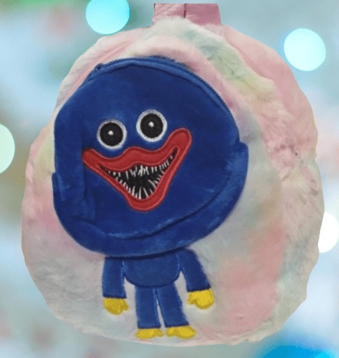 HUGGY WUGGY BACKPACK 28X35cm - MULTICOLOR WITH BLUE WUGGY