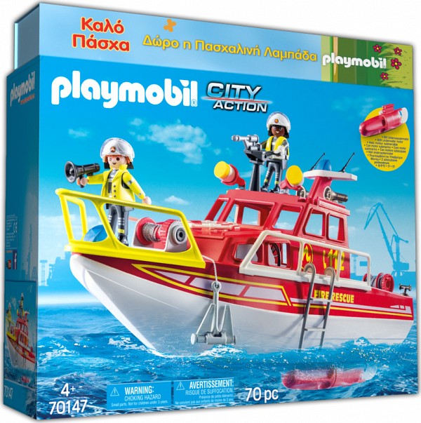 Playmobil Candle Fire Rescue Boat 70147