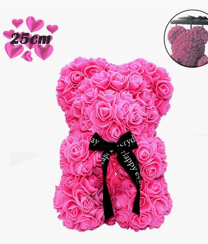 25cm red artificial rose bear Rose Bear (OEM) [6909882308034]
