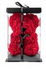 Teddy bear made of artificial roses 34cm in a box Code: 81016BRR50RD