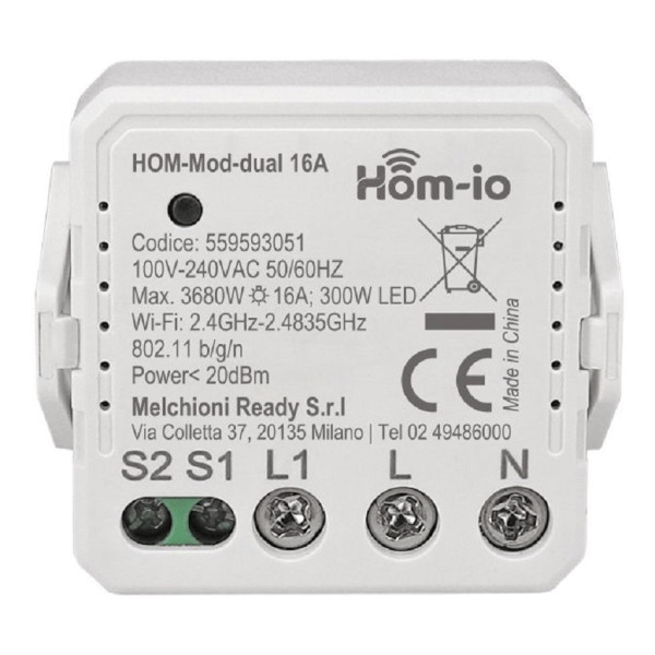 HOM-IO SMART SWITCH 1 CHANNEL DOUBLE