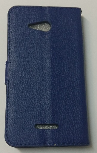 Sony Xperia E4g - Δερμάτινη Stand Θήκη Πορτοφόλι Με Πίσω Κάλυμμα Σιλικόνης Μπλέ (OEM)
