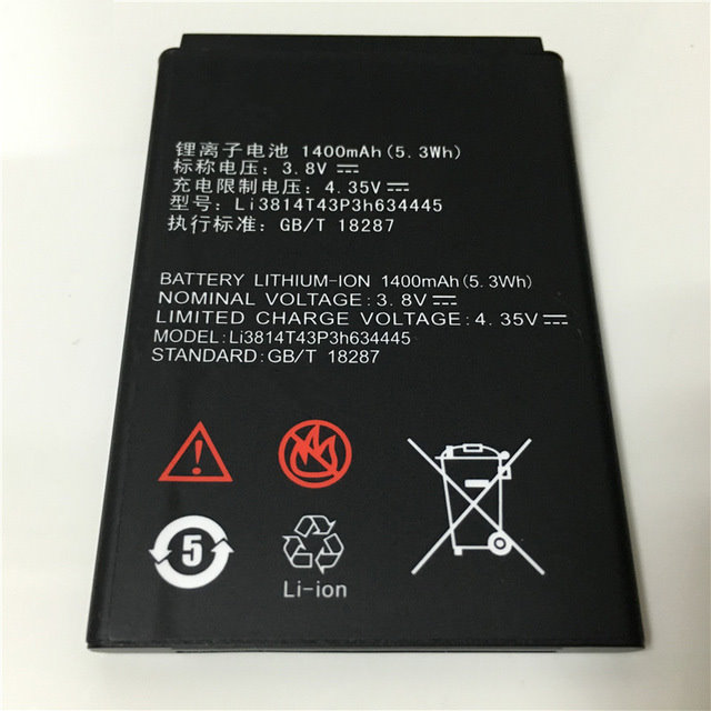 3.8V 1400mAh Li3814T43P3h634445 For ZTE BladeL110 A112 V815W Battery (BULK)