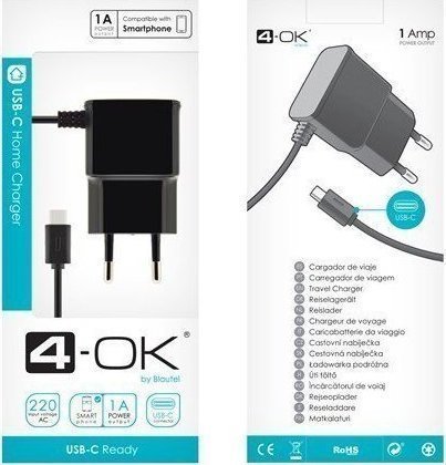 4-OK USB Type-C Wall Charger Black (CLMU1C)